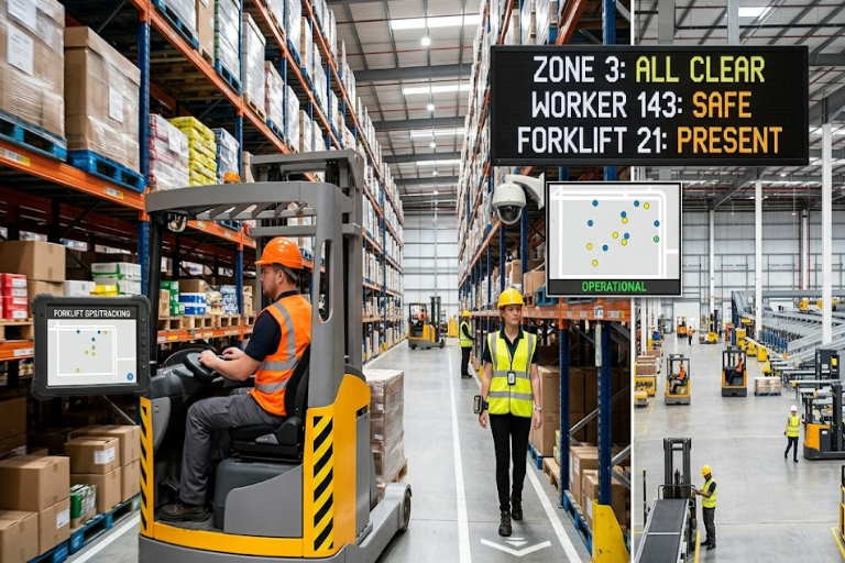 Warehousing Logistics RTLS Forklift Worker Proximity Safety Case Study Nashik