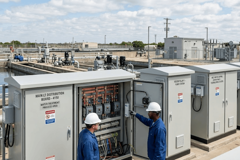 Water Treatment Power Distribution Industrial Control Panel Design - LT Panel Feeder Pillar India