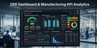 OEE Dashboard Manufacturing KPI Analytics Power BI Grafana Siemens Allen Bradley Pune India